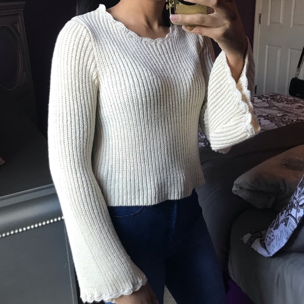 Closet Closing! knit bell sleeve sweater - Picture 4 of 8